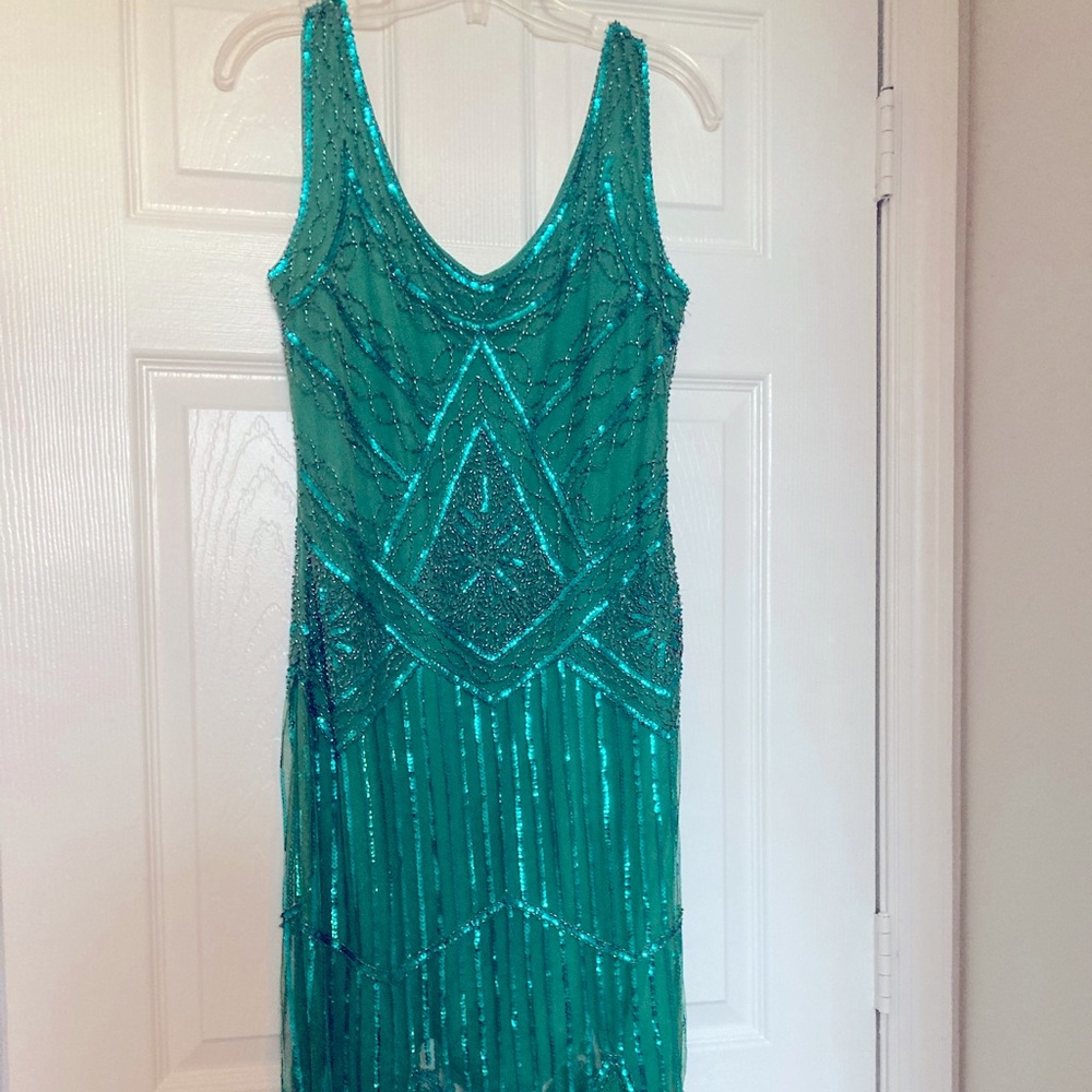 Green Flapper Dress Size M